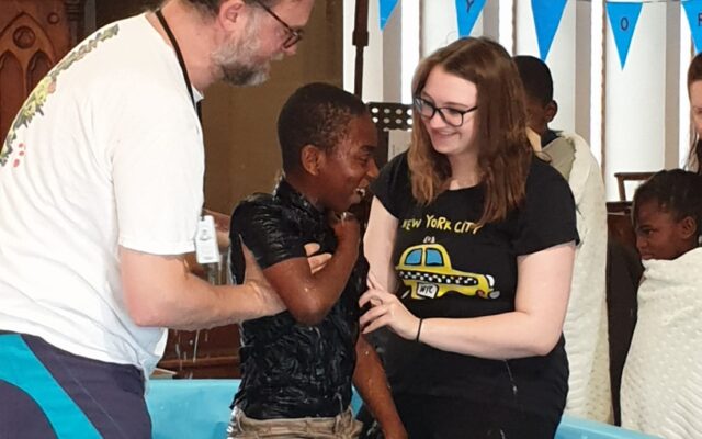 baptising one of our young people
