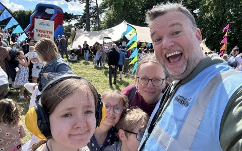 Rev Paul and church family at Festival Teesside